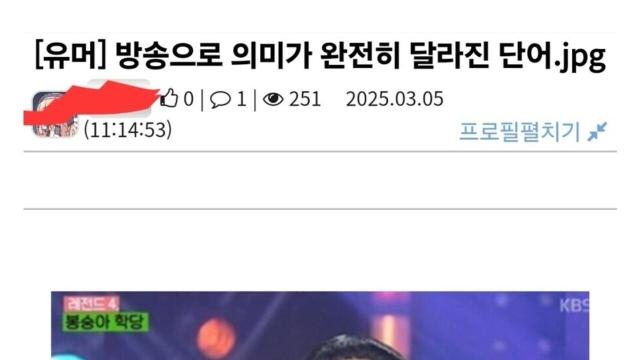 방송의 영향으로 의미가 달라지게 된 단어들