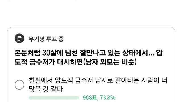 여초 커뮤 결혼 관련 투표 인기글