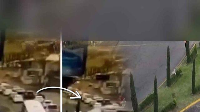 [쇼츠] 속도 못줄인 화물열차, 이층버스와 '쾅'