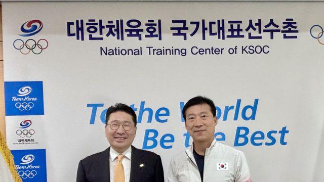 이상현 대한사이클연맹 회장, 김택수 진천선수촌장과 면담 