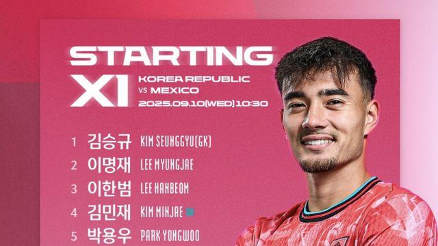 ‘손흥민 벤치+박용우·카스트로프 선발’ 홍명보호, 멕시코전도 스리백 가동…베스트11 공개