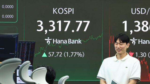 장중 역대 최고치 경신…코스피 3317.77 터치