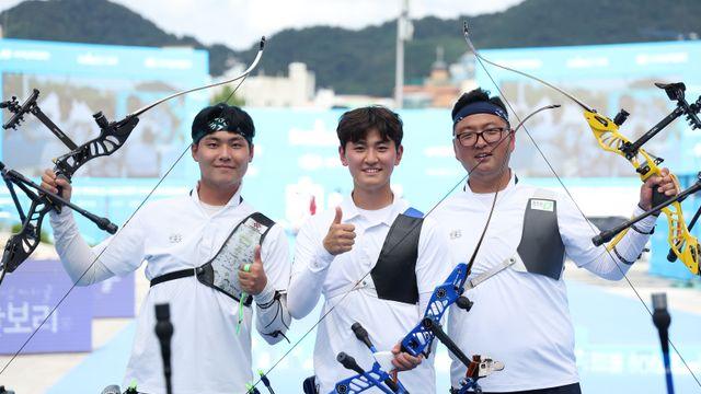 양궁 남자대표팀, 광주 세계선수권서 우승 '단체전 3연패'...혼성 단체전은 은메달