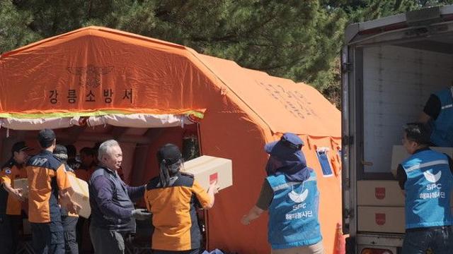SPC, 강릉 가뭄 대응 현장에 빵 지원