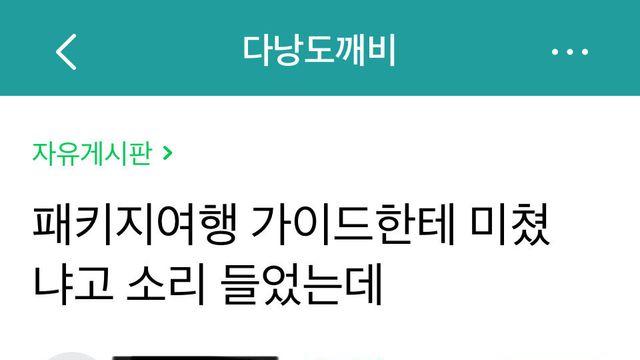 패키지여행 가이드한테 미쳤냐고 소리 들었는데