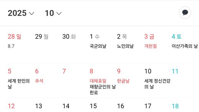 이번 추석 10일에 쉴 수 있다면 10일간 놈