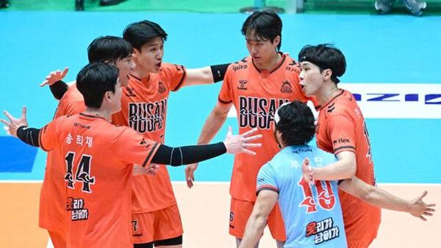 남자배구 OK저축은행, KB손해보험 3-0 완파…조별리그 2승 선착