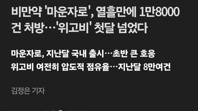 신규 비만치료제 마운자로 근황