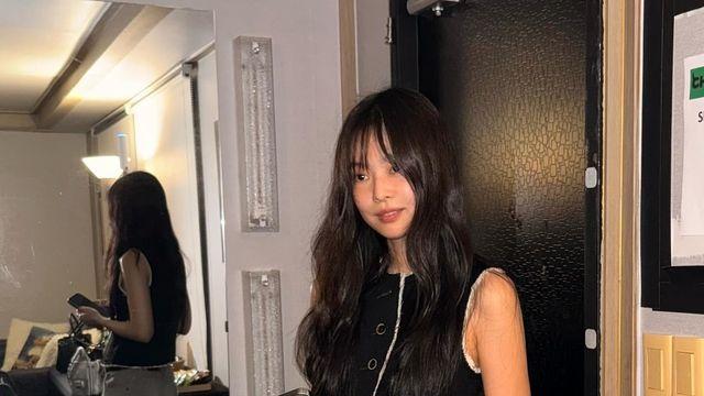 블랙핑크 제니, 크롭 베스트와 와이드 팬츠로 완성한 모던 무드
