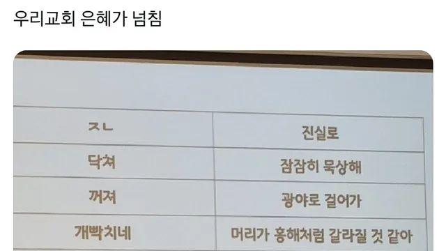 교회에서 욕대신 쓰라고 가르쳐준 말