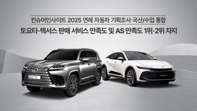 토요타·렉서스, 판매 서비스 및 AS 만족도 부문 1위·2위