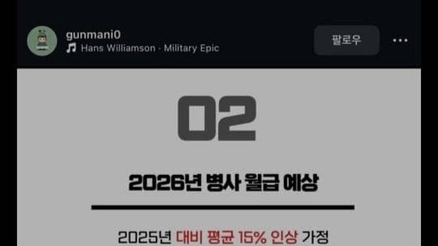내년 병사 월급 근황