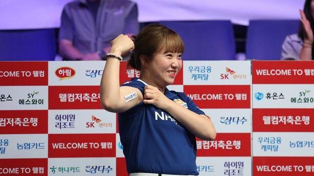 '알통 세리머니'로 기선 제압하는 황민지 [PBA 팀리그 3R]