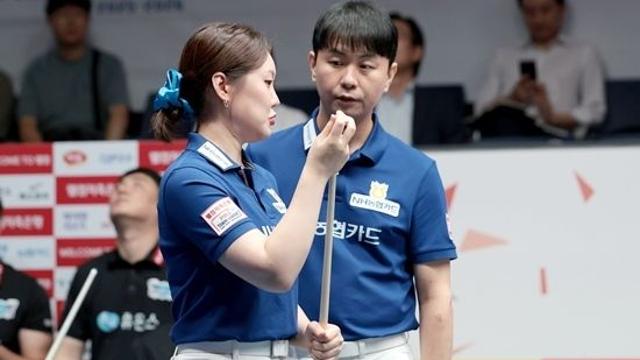 “확 달라진” NH농협카드, 하나카드 물리치고 3연승 2위로…선두 SK렌터카 1점차 추격[PBA팀리그 3R]
