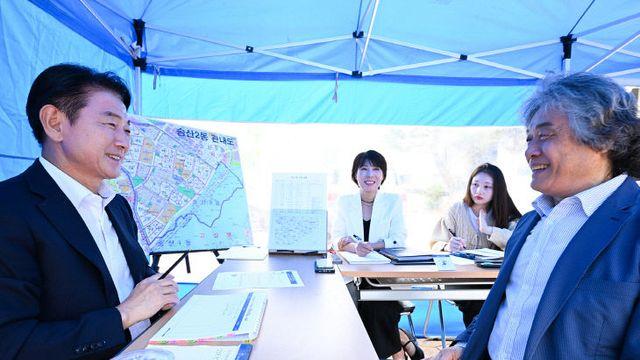 김동근 의정부시장, 송산2동 주민센터서 시민들과 현장 소통