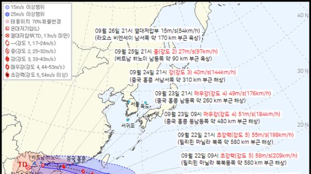 기상청, 18호·19호 태풍 예상진로 