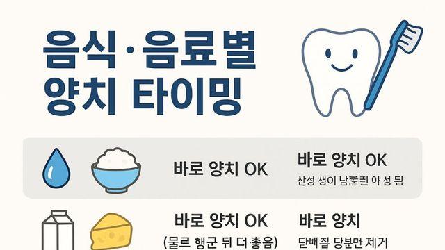 각종 음식별 섭취 후 양치 타이밍