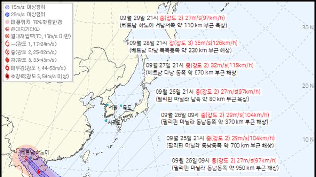 기상청, 18호·19호·20호 태풍 예상진로 