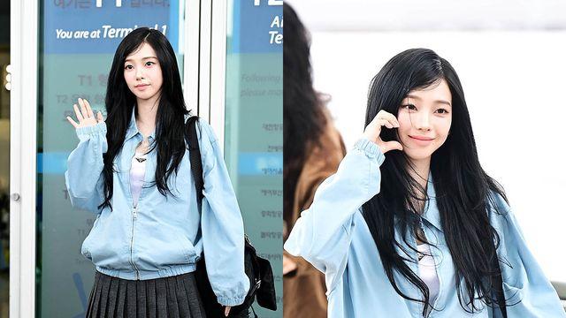 카리나, 명품 휘감은 '하이틴 룩'의 정석…깻잎머리가 이렇게 찰떡이라니