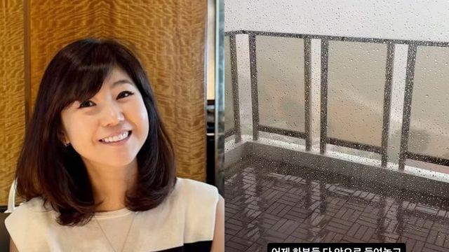 ‘홍콩댁’ 강수정, 초강력 태풍에 덜덜 “바람 어마어마해”