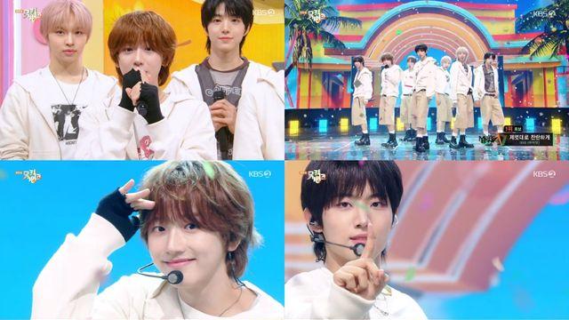 아이딧, 데뷔 12일 만에 음방 1위…'쿨 시트+큰절' 공약 이행 (뮤직뱅크)