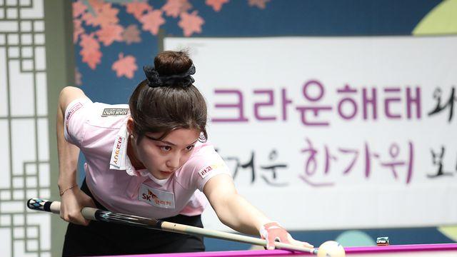 'SK렌터카 막내' 조예은, 5이닝 연속 공격으로 24:9 승리…김도경, 21이닝 만에 25점 완주 [크라운해태 챔피언십]