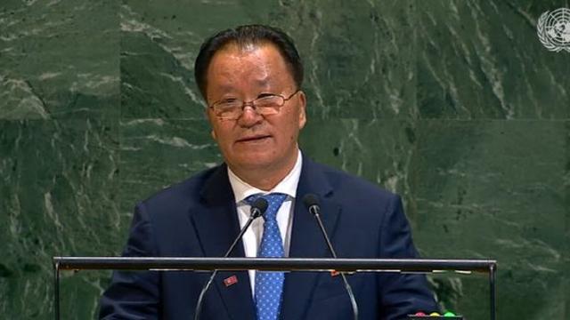 北 외무성 부장 “핵무기 절대 내려놓지 않을 것”…유엔총회 연설서 천명(상보)