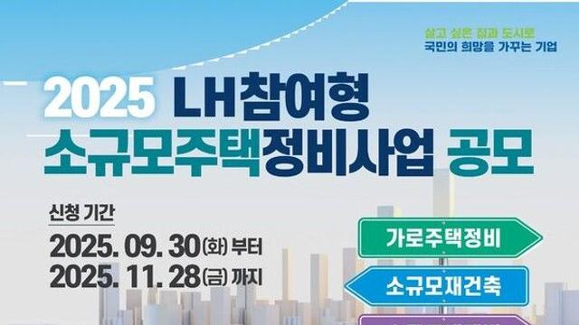 LH, 공공참여형 소규모주택정비사업 공모