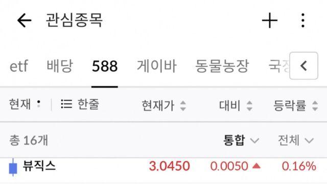 싱글벙글 디씨인의 주식 리스트 공개