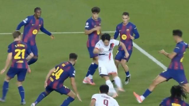 ‘한국인 한 명을 조심하라고?’ 바르셀로나 6명이 이강인 수비→골대 강타…10분 뛰고 평점 7.2 활약