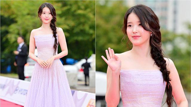 아이유, 여의도를 들썩이게 만든 우아한 드레스 자태!