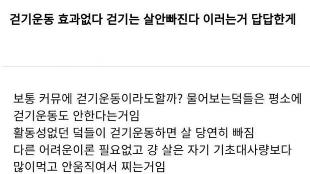 걷기운동 효과없다 살안빠진다는게 답답함