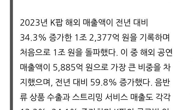 생각보다 더 규모가 작다는 kpop산업