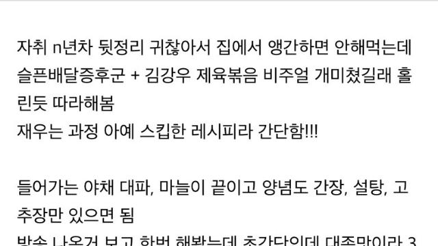 자취생 충격의 제육볶음.jpg