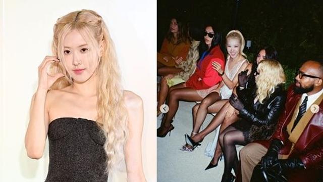 로제, 논란의 사진 속 '센터'였다…마돈나가 공개한 '반전' 사진 보니 [엑's 이슈]