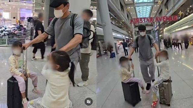 ‘장관급’ 박진영, 두 딸과 일본行…추석 인사