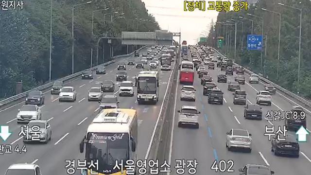추석 귀성·귀경 행렬 몰린 고속도로 '정체 극심'