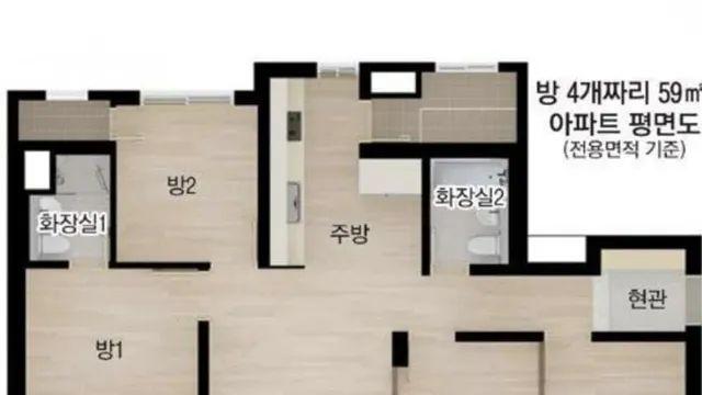 요즘 나오는 59형(25평)형 평면도