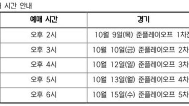 삼성vsSSG, KBO 준플레이오프 입장권 8일 판매 시작