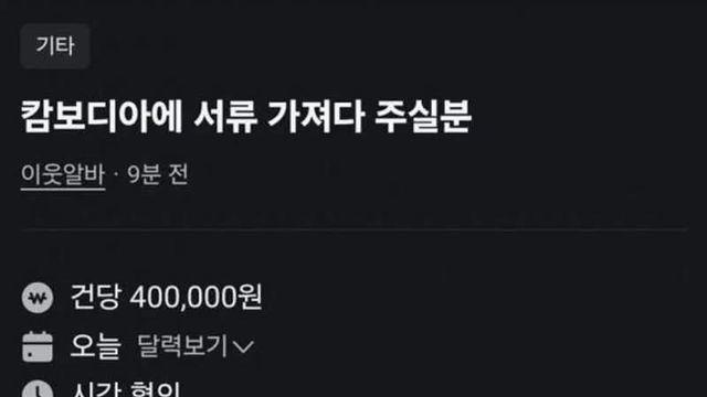 당근 마켓에 올라온 건당 40만원짜리 알바 ㄷㄷ