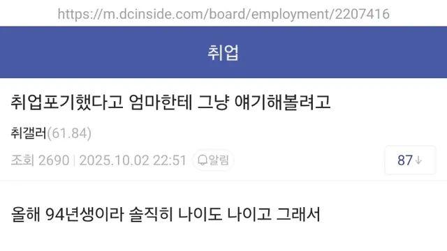 취업 포기하고 메이플 하려는 94년생 디시인