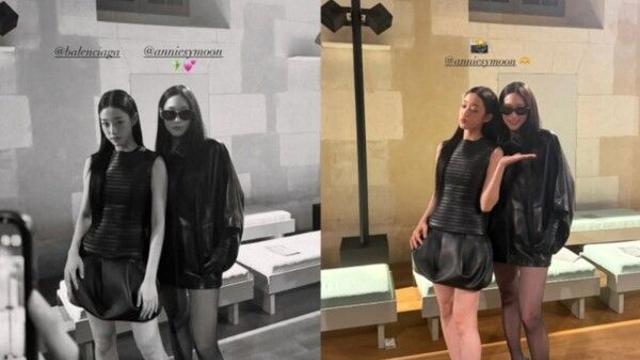 대세 배우 노윤서, 신세계 정유경 회장 장녀 '애니'와 파리 패션쇼 투샷 공개 '시크美 폭발'