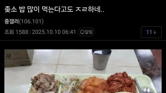 밥 많이 먹는다고 ㅈㄹ해서 서러운 ㅈ소인