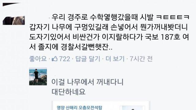 나무 구멍에 손 넣었다 국보 꺼낸 썰.jpg