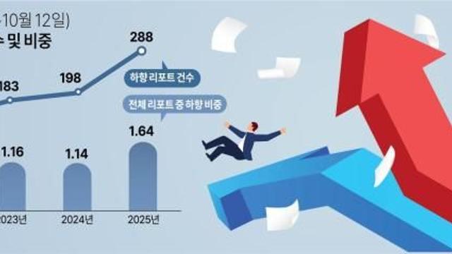 역대급 상승에도 증권사 '하향 리포트' 전년比 45%↑… 