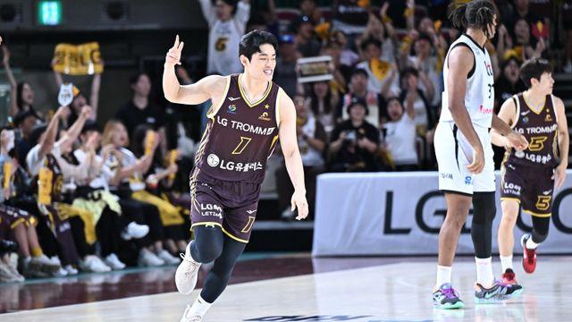 람보슈터 앞에서 3점슛 5개 ‘외곽 폭발’ 유기상…LG, 우승 후보 맞대결에서 웃었다 [SD 창원 리포트]