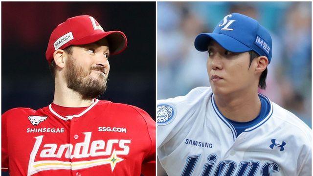 ‘에이스 오프’ SSG 앤더슨 vs 삼성 원태인 첫 선발 맞대결, 준PO 향방 달린 3차전서 성사