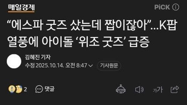 “에스파 굿즈 샀는데 짭이잖아”…K팝 열풍에 아이돌 ‘위조 굿즈’ 급증