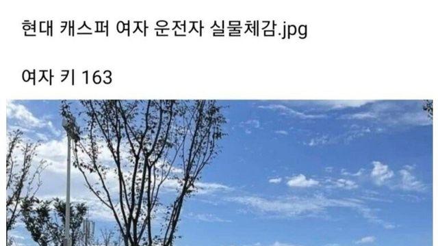 현대 캐스퍼 여자 운전자 실물 체감샷