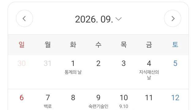 올해와다른 내년 추석
